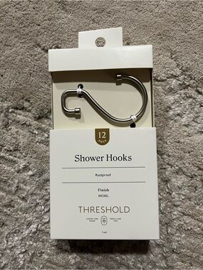 Threshold Nickel Finish Shower Hooks - Silver Tone